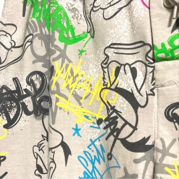 DISNEY PARKS Donald Duck Graffiti Art Pajama Lounge Sweatpants Pants Mens Large - Picture 7 of 16